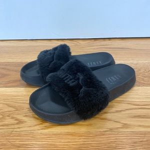 Black Fenty Slides